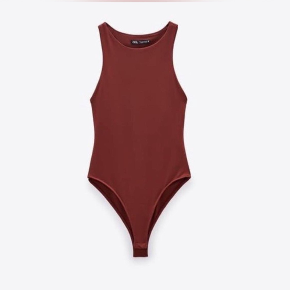 Zara Red Sleeveless Bodysuit
